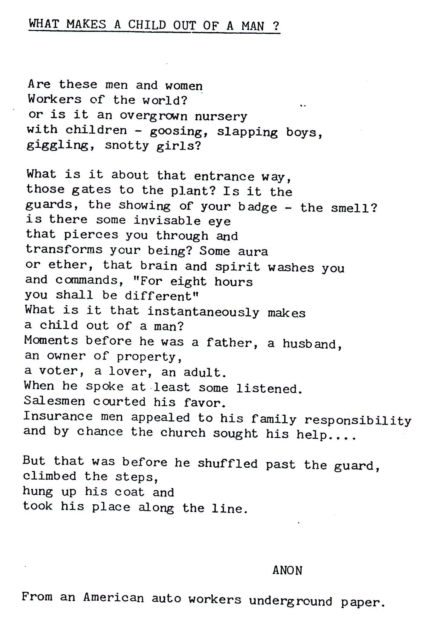 what makes a child out of a man what makes a child out of a man